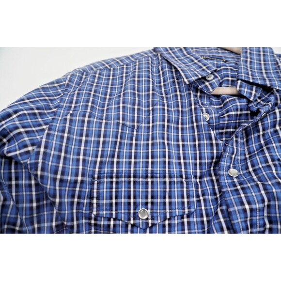 TOM FORD Blue Check Print Button-up Dress Shirt Men Long Sleeve Sz 44, 17 1/2 - Picture 11 of 16
